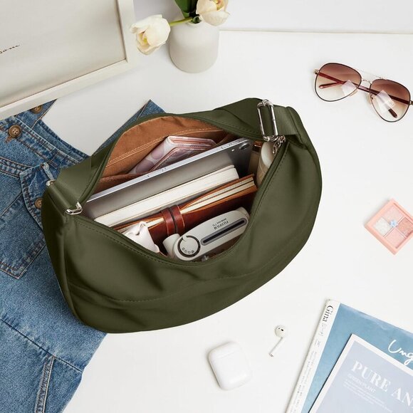 KALIDI Water-Resistant Nylon Crescent Bag - Ideal for Travel and Everyday Wear - Picture 4 of 7